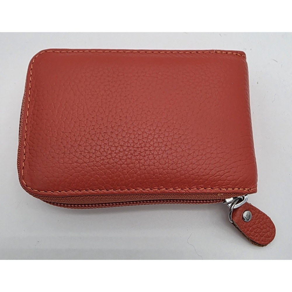 Womans Zippered Credit Card Wallet Orange Item 0127 - Picture 3 of 7